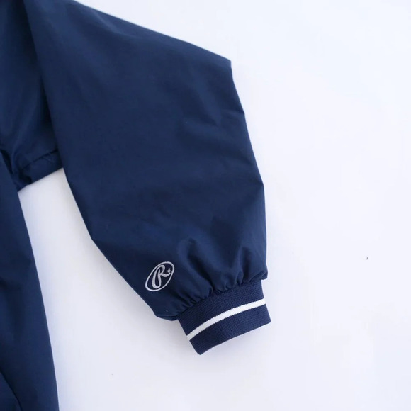 Rawlings Navy White Embroidered Slow Pitch Ontario Champions Windbreaker  Jacket - Picture 5 of 11